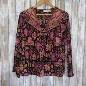 Rachel Zoe Black Floral Blouse